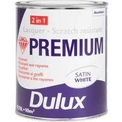 Dulux Premium acryllak satin white Wit 0.75 liter | Action NL