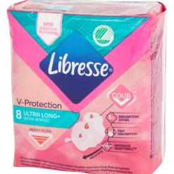 Libresse V-Protection maandverband Ultra Long+ 8 Stuks | Action NL