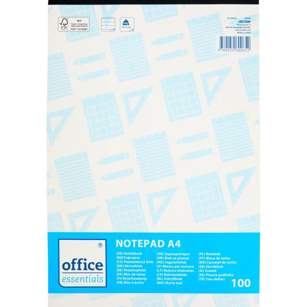 Office Essentials schrijfblok A4 | Action NL