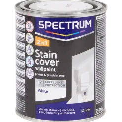 Spectrum 2-in-1 muurverf vlekdekking wit Wit | Action NL