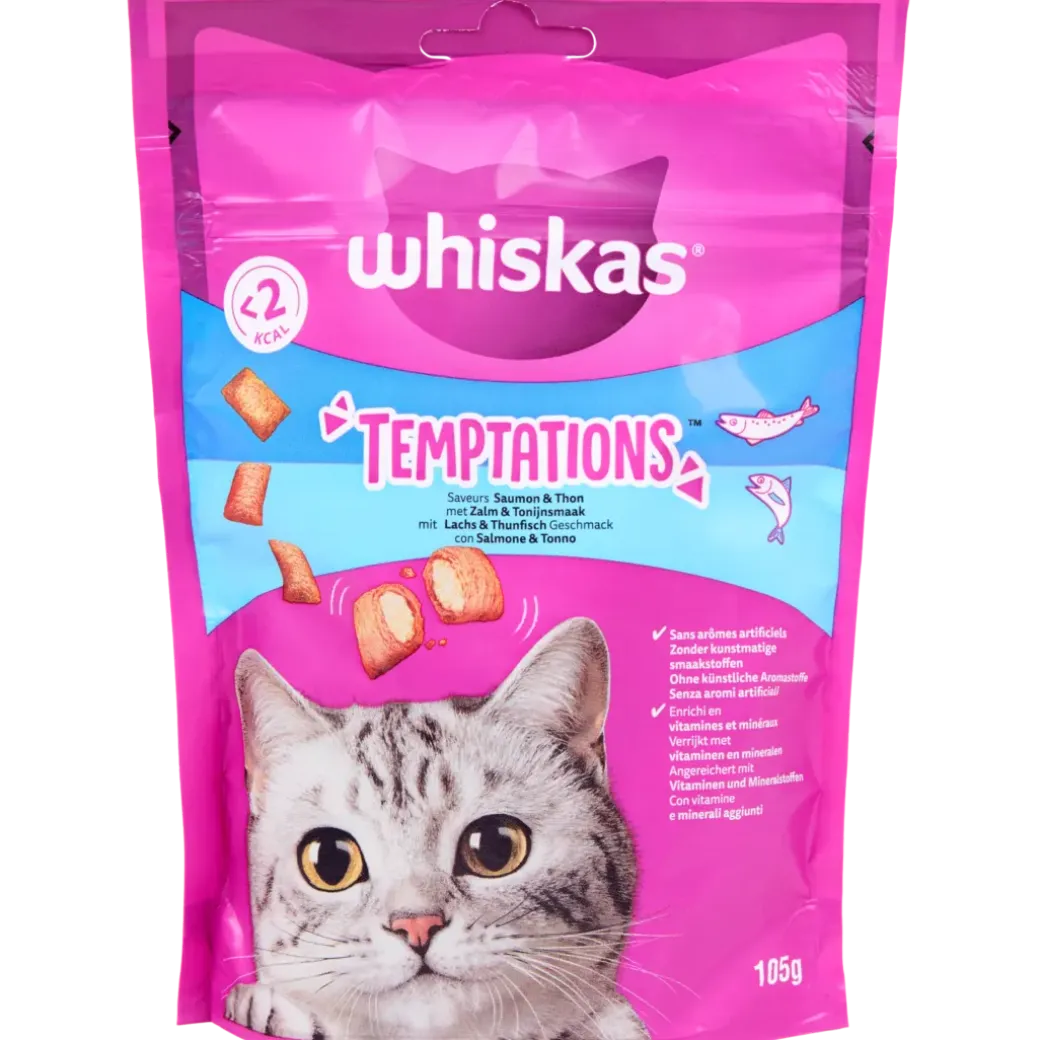 Whiskas Temptations kattensnoepjes zalm en zeevruchten | Action NL